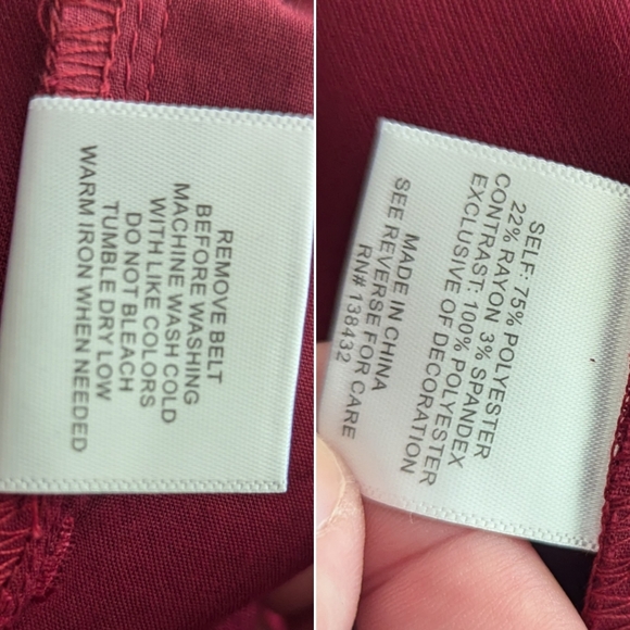 Women's Modcloth Savannah wide leg trousers, size 14, raspberry red - Picture 15 of 15